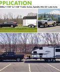 Trailer Bearing Kit For 84 Spindle And 3500 Lb Axles, Complete Hub Kit displayed on vehicles with trailers to illustrate application