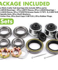 Trailer Bearing Kit For 84 Spindle And 3500 Lb Axles, Complete Hub Kit, 2 Sets With 1.98 Inch Dust Covers, Grease Seals, Spindle Nuts