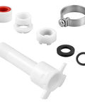 4 In 1 Tub Spout Diverter Repair Kit With Assembly Tool parts including nipple, retaining ring, reducer adapter, PTFE tape, and hex wrench