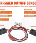 Two Pack Infrared Break Beam Distance Sensor With 5mm LED Indicators Split Through Beam Photoelectric Switch, wiring diagram shown