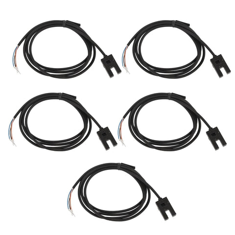 5 pack of U Shape Photoelectric Sensor Switch With 5mm Sensing Distance, DC 5 to 24V, SX673, NPN Output, Slot Type Photocell for automation