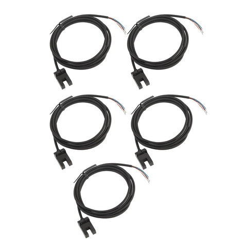 U Shape Photoelectric Sensor Switch With 5mm Sensing Distance, DC 5 to 24V, SX673, NPN Output, 5Pcs Pack for Automation Lines