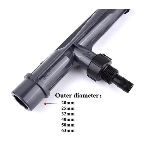 Venturi Water Ejector Mixer 2 Inch UPVC Dope Gas Liquid Fertilizer Applicator for Aquarium Fish Tank and Garden Irrigation Fittings