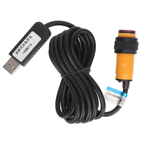 USB Infrared Photoelectric Switch Reflective Sensor for Gaming And Office Gear; compact design with USB connector and sensor module.