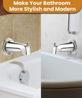 Universal Tub Spout With Diverter For 1/2 In Copper, 1/2 In IPS, And 3/4 In IPS Pipes, Chrome Bath Spout Replacement in bathroom tub