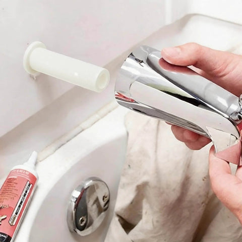 Installing Four In One Tub Spout Adapter Kit For Slip Fit Bathtub Faucets with diverter repair and assembly tool visible
