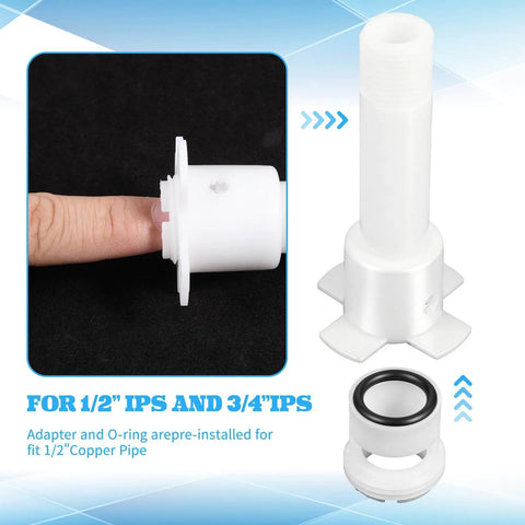 Four In One Tub Spout Adapter Kit For Slip Fit One Half Inch Copper Pipe And One Half Inch IPS And Three Quarter Inch IPS with visible parts