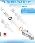 Four In One Tub Spout Adapter Kit For Slip Fit One Half Inch Copper Pipe And One Half Inch IPS And Three Quarter Inch IPS With Diverter Repair Kit And Assembly Tool, Includes O Rings And Teflon Tape For DIY Replacement components