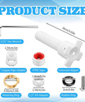 Product size components of Four In One Tub Spout Adapter Kit For Slip Fit One Half Inch Copper Pipe And One Half Inch IPS And Three Quarter Inch IPS.