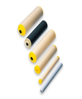 Various PVC conveyor rollers in different sizes, including ivory and black, showcasing shapes for FF11V30-8-RL600 use.