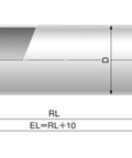 Diagram of FF32V50-12-RL100 100mm Medium and Heavy Duty PVC Conveyor Roller with dimensions and features.