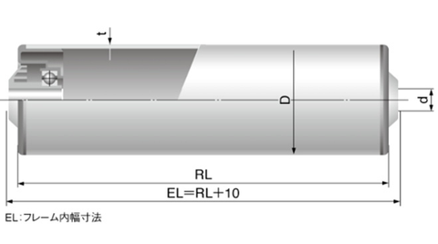 FF72V50-12-RL100 100mm Ivory PVC Conveyor Roller technical diagram showing dimensions RL and EL.