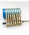 V Shape Carbon Brush Holder Assembly Eight Pack For 8 Way Slip Ring Motor 6x12 Copper Brushes With Spring Pressure