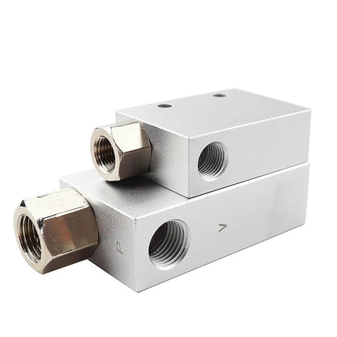 Side view of Single Piece Vacuum Generator Valve With Pressure Control For Pneumatic Systems, compatible with CV10HS, 15HS, 20HS, 25HS.