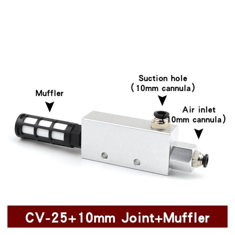 Powerful Vacuum Generator With Suction Cup System And Negative Pressure Control Air Ejector CV-25HS with 10mm port, muffler included