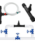 2 Pack 1 Inch Venturi Fertilizer Injectors For Irrigation Systems, Black Plastic Water Mixer Tube For Backyard Garden