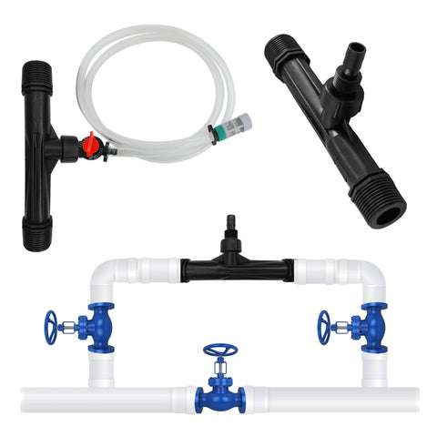 2 Pack 1 Inch Venturi Fertilizer Injectors For Irrigation Systems, Black Plastic Water Mixer Tube For Backyard Garden