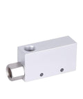 CV Series Negative Venturi Vacuum Ejector for Industrial Automation, shown in a metal block design with port fittings.