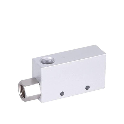 CV Series Negative Venturi Vacuum Ejector for Industrial Automation, shown in a metal block design with port fittings.