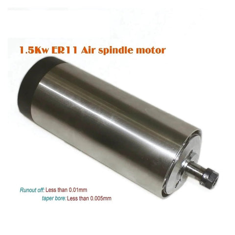 1.5 kW ER11 Spindle Motor, 220V, Water Cooled High Speed CNC Spindle With 0.01 mm Runout, stainless steel body