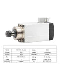 Water Cooled 1.5kW ER20 Square Type Spindle Motor With Four P4 Bearings 0.01mm Runout And 380V Frequency Drive CNC Routers