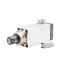 Beefy 4.5kW ER32 CNC Spindle Motor Water Cooled 220V To 380V Square Spindle With Ceramic Ball Bearings front view
