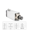 Beefy 4.5kW ER32 CNC Spindle Motor Water Cooled 220V To 380V Square Spindle with specs for milling and router projects