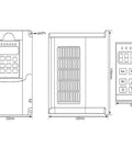 Technical diagram of the inverter drive for Beefy ER25 Square Spindle With 2.2kW Inverter Drive Water Cooled For Quiet CNC Milling
