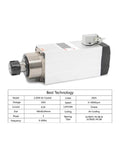 Beefy ER25 Square Spindle With 2.2kW Inverter Drive Water Cooled For Quiet CNC Milling, ceramic ball bearings, 180x82x94mm size
