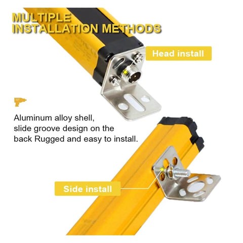 Workhorse Safety Light Curtain Sensor Switch aluminum alloy with head and side installation options, slide groove design