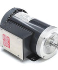 Farm Ready Single Phase Capacitor Start Run Motor, 1 1/2 HP, 115/208-230V AC, 56HC Frame, side angle view