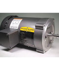 Three Phase General Purpose Motor Half Horsepower 56C Frame TEFC Totally Enclosed Fan Cooled 230 And 460 Volt AC 3450 Nameplate RPM C Face Mount Workhorse For Industrial Use, side view