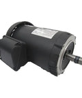 Workhorse Three Phase General Purpose Motor, 2 HP, TEFC Enclosure with visible shaft and label, 143/5TC Frame, 230/460V AC