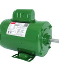 Capacitor-Start Aeration Fan Motor 1 HP Single Phase 115 230V AC 56Z Frame 3450 RPM Farm Duty With Auto Thermal Protection, green casing.