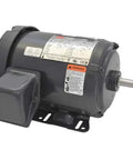 Side view of Workhorse Three Phase General Purpose Motor With One And A Half HP 56H Frame Dual Voltage 230 And 460V AC 1755 Nameplate RPM TEFC