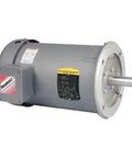 Three-Phase Induction Motor 1/2 HP TEFC 56C Frame 208V 230V 460V 60 Hz Industrial Grade shown with shaft and label details