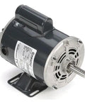 Capacitor Start General Purpose Motor For Half Horsepower Single Phase Workhorse With Dual 115 230V 56 Frame 60 Hz Industrial Electric Motor And Reliable Torque For Tough Uptime in a side view highlighting its metal casing and shaft.