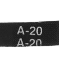 Close-up of a black belt labeled 'A-20' used in ✝️ 4-Pack Utility Cart 508 mm Platform for heavy cargo transport.