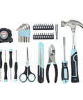 Seafoam 40-Piece Household Tool Kit For Quick Home Repairs And Do It Yourself Projects includes hammer, pliers, and screwdriver set.