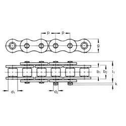 #A2050 Double Pitch Roller Chain A2050-1X10FT 10 ft. - VXB Ball Bearings