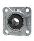 UEF205-14NP 4-Bolt Flange Unit Single - 7/8 inch Wide Accu-Loc Nickel Plated Insert, Sealed Ball Bearing front view