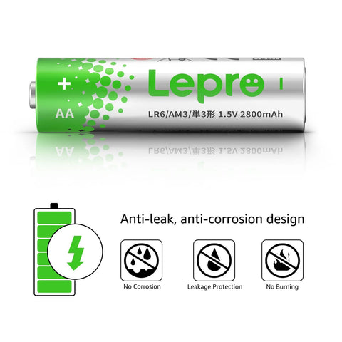 AA And AAA Alkaline Battery Pack 24 Count 2800mAh Non Rechargeable, single AA battery with anti-leak and anti-corrosion design.