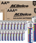 AA And AAA Battery Pack 40 Count For Home And Office 20 Each 1.5V Alkaline shown in bulk packaging.
