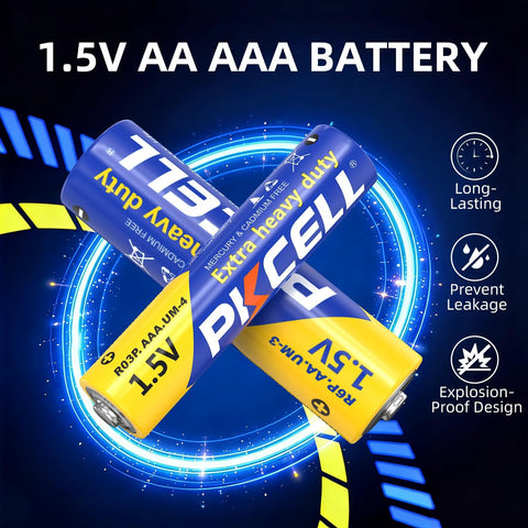AA And AAA Battery Combo Pack, 24 AA And 24 AAA, 1.5V Carbon Zinc High Energy displayed with blue and yellow design.