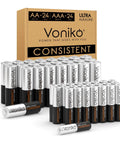 AA And AAA Battery Combo Pack 48 Count 24 AA 24 AAA Alkaline 1.5V Shelf Life shown with box and batteries