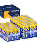 AA And AAA Battery Combo Pack 80 Count 1.5V Carbon Zinc High Energy Batteries with 40 AA and 40 AAA batteries stacked beside packaging box.