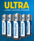 AA And AAA Ultra Alkaline Battery 24 Count Combo Pack With Reclosable Packaging, featuring Philips Ultra Alkaline batteries.