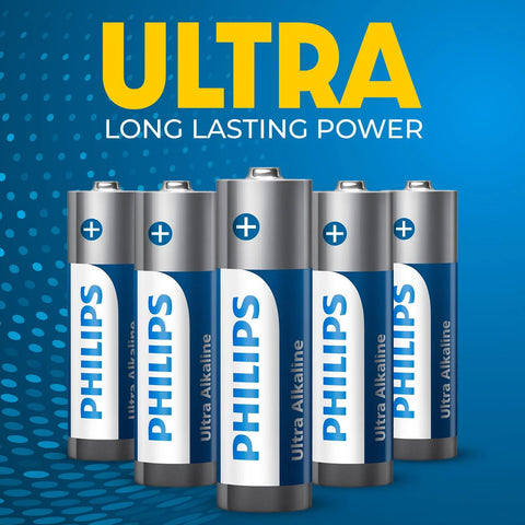 AA And AAA Ultra Alkaline Battery 24 Count Combo Pack With Reclosable Packaging, featuring Philips Ultra Alkaline batteries.