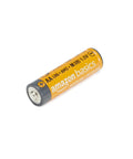 Single AA alkaline battery showing close-up view, part of the 48-Pack AA Alkaline Batteries Deliver Long-Lasting Power With 10-Year Shelf Life.