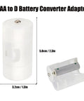 AA to D Battery Converter Adapter showing dimensions, part of the AAA to AA Battery Converter 12 Pack and AA to C and D Adapters 16 Pieces.